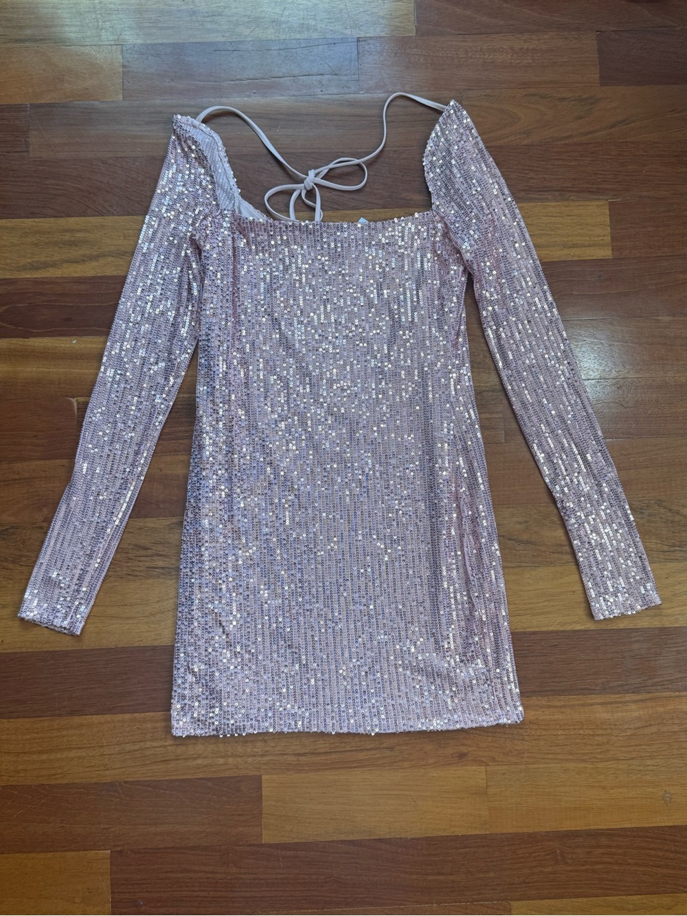 Lucy in the Sky Pink Sequin Long Sleeve Mini Dress